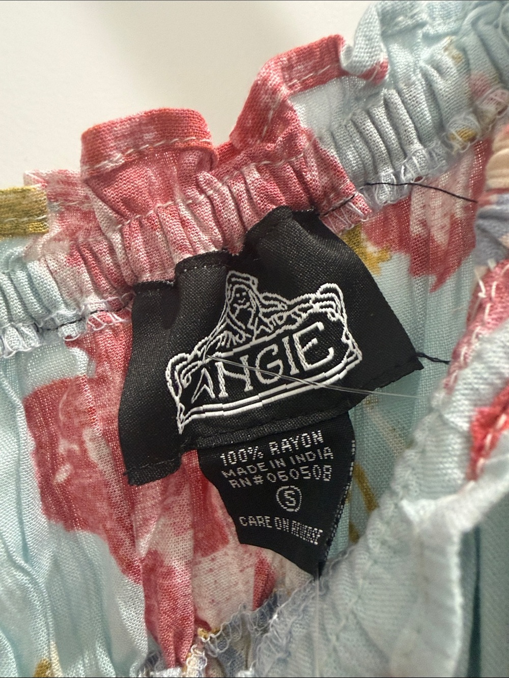 Angie Light Blue Floral Ruffled Sundress with Pink Roses - Picture 4 of 4